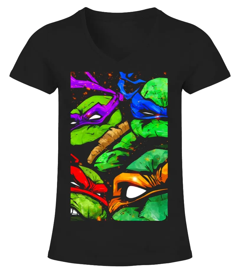 016. Teenage Mutant Ninja Turtles BK Camiseta cuello pico Mujer