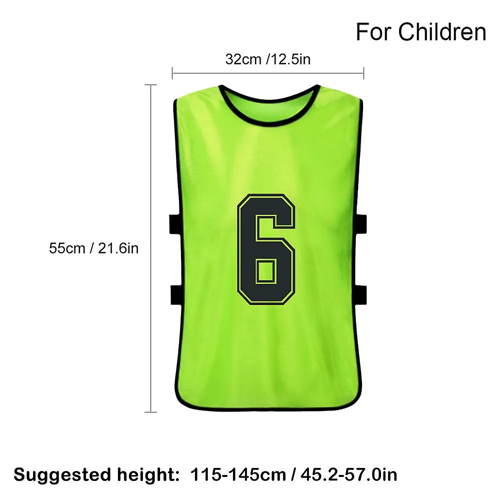 12 Pcs Adults Soccer Pinnies 2 Colors Quick Drying Football Team Jerseys Youth Sports Scrimmage Soccer Team Training Numbered Bi