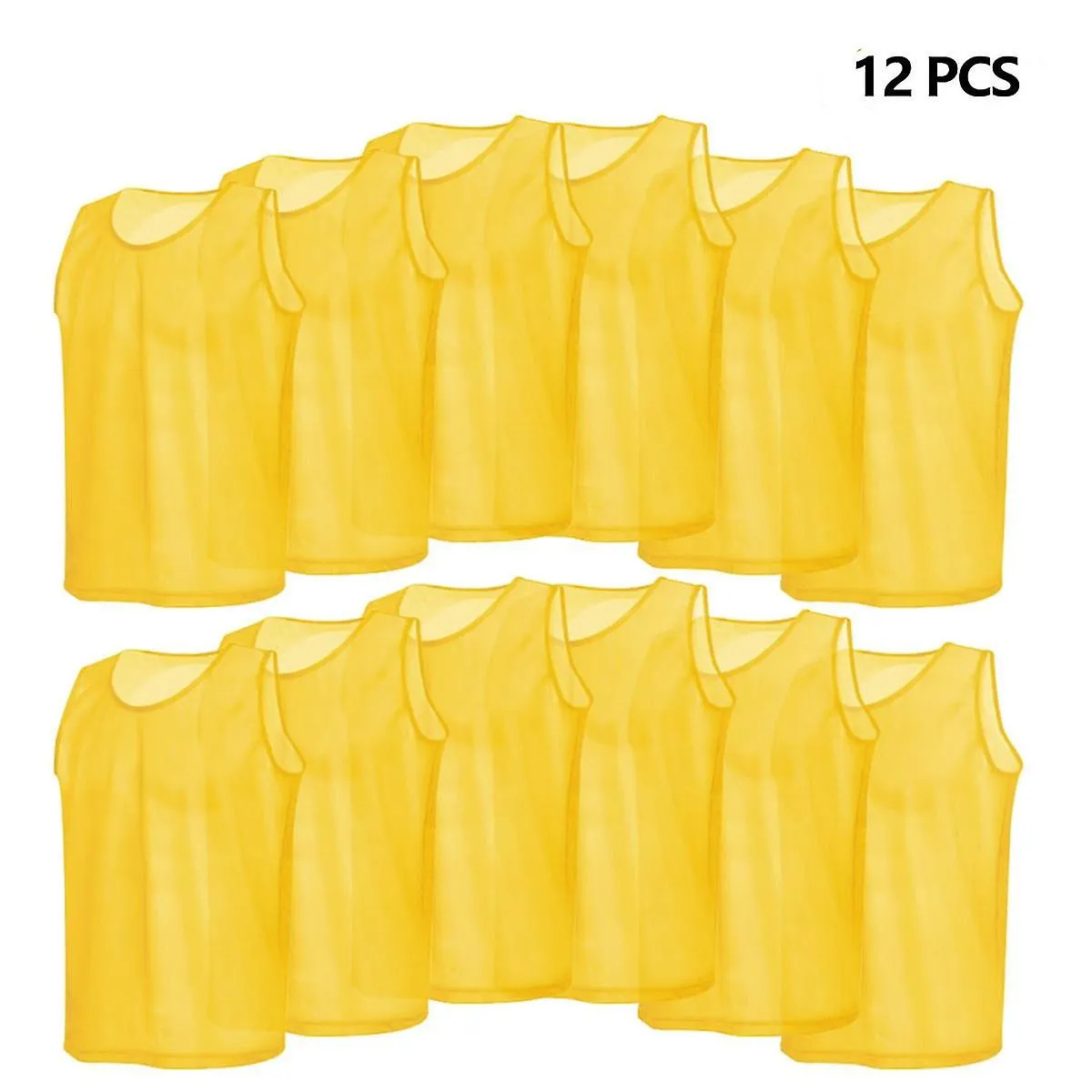12 Pcs Children Soccer Pinnies Quick Drying Football Jerseys Vest Scrimmage Practice Sports Vest Breathable Team Training Bibs