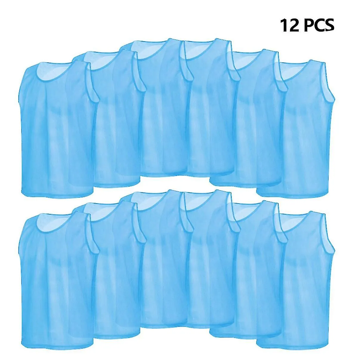 12 Pcs Children Soccer Pinnies Quick Drying Football Jerseys Vest Scrimmage Practice Sports Vest Breathable Team Training Bibs