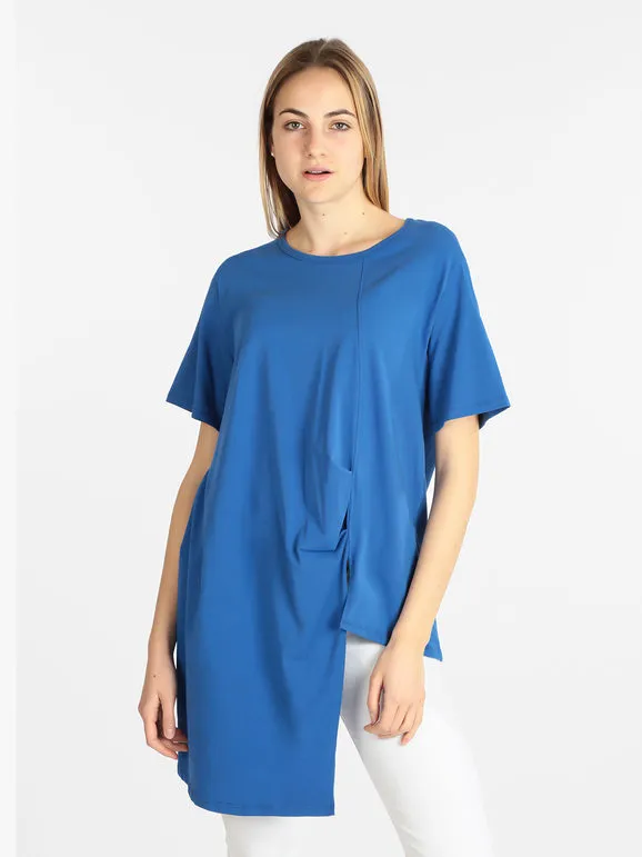 158c Maxi camiseta asimétrica manga corta mujer