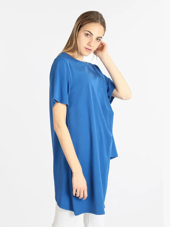 158c Maxi camiseta asimétrica manga corta mujer
