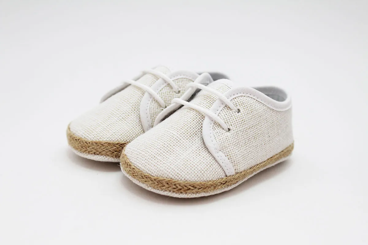 Alpargatas bebé cordones lino