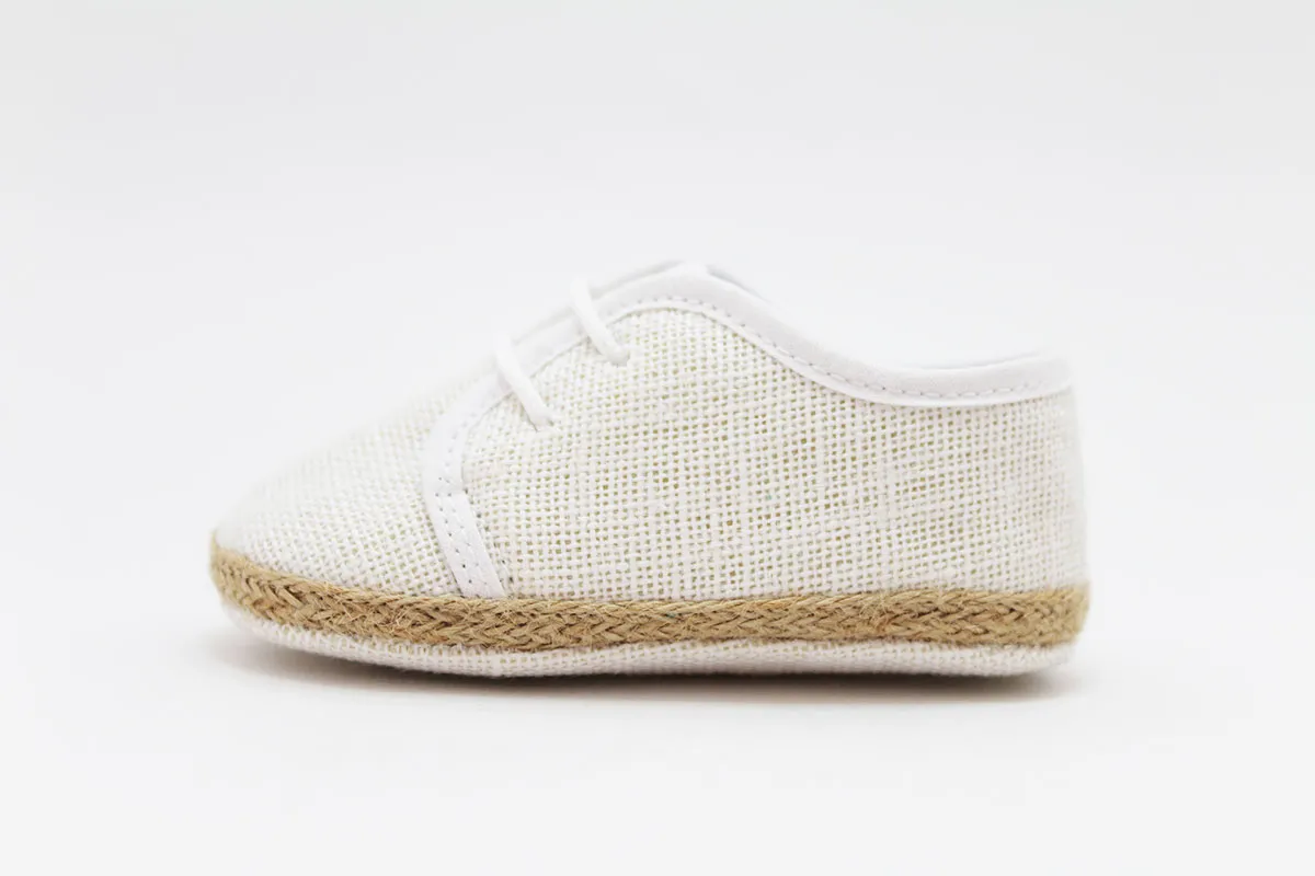 Alpargatas bebé cordones lino
