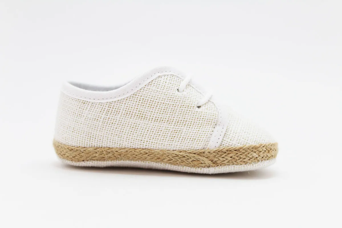 Alpargatas bebé cordones lino