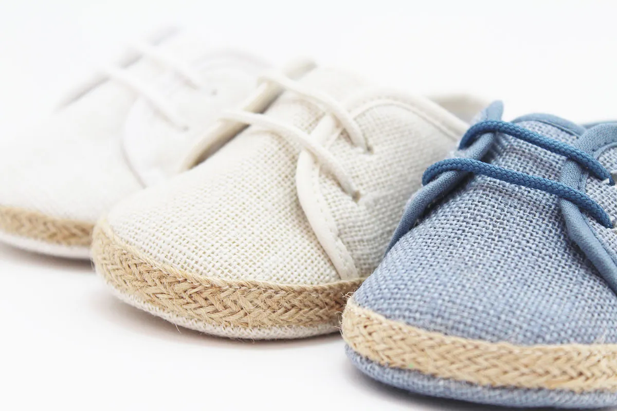 Alpargatas bebé cordones lino