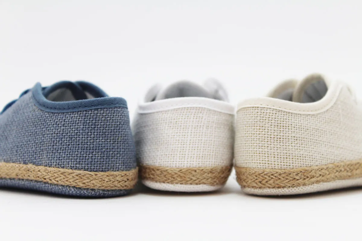 Alpargatas bebé cordones lino