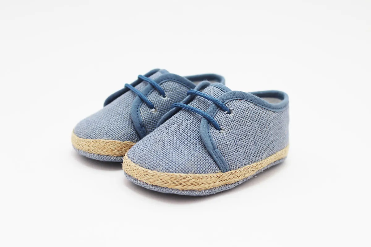 Alpargatas bebé cordones lino