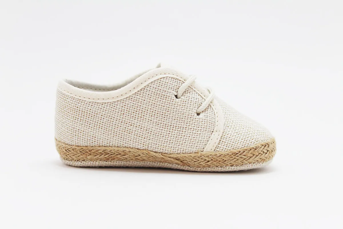 Alpargatas bebé cordones lino