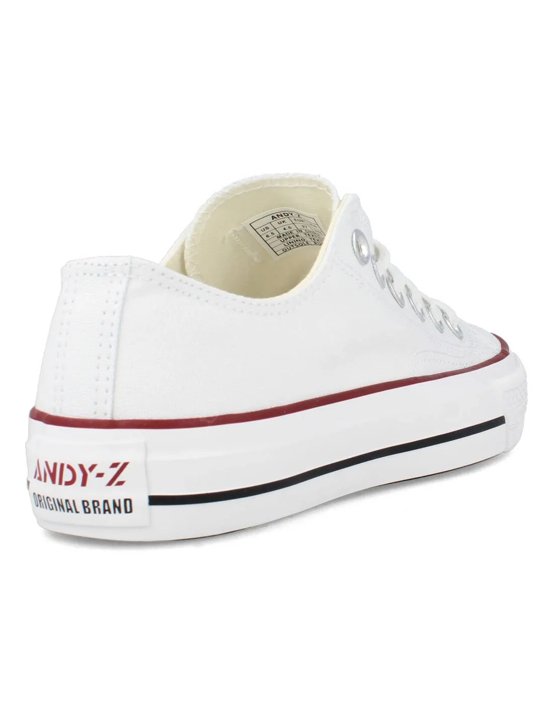 ANDY Z  ZAPATILLAS LONA BAJA BLANCA CORDONES