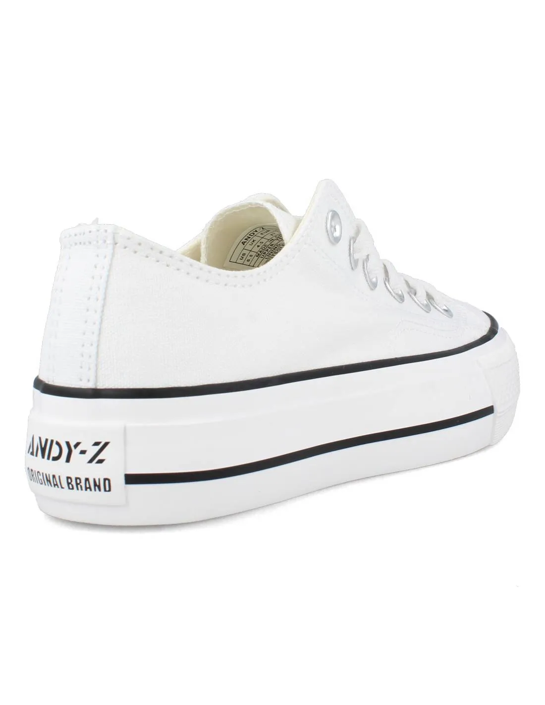 ANDY Z  ZAPATILLAS LONA DOBLE PISO BLANCA