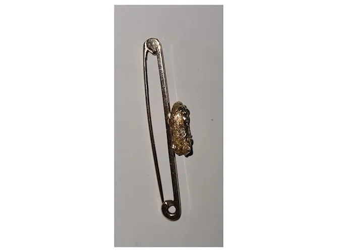 Autre Marque Broche barra perro pequinés dorado Gold hardware 
