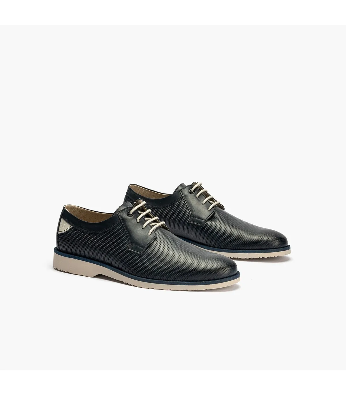 Blucher Marshall cordones hombre piel AZUL