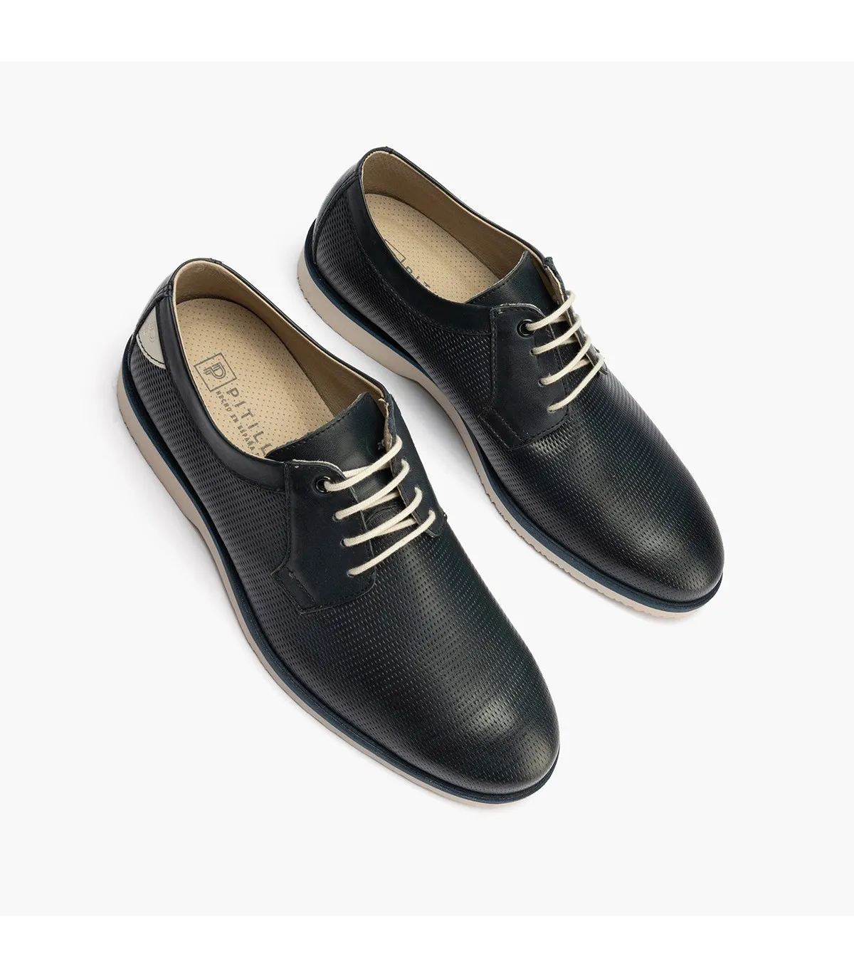 Blucher Marshall cordones hombre piel AZUL