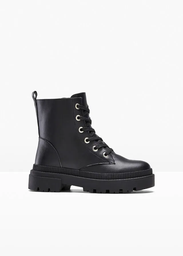 Bota con cordones Negro