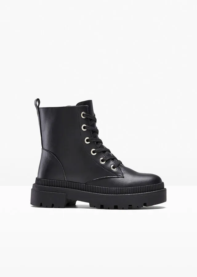 Bota con cordones Negro