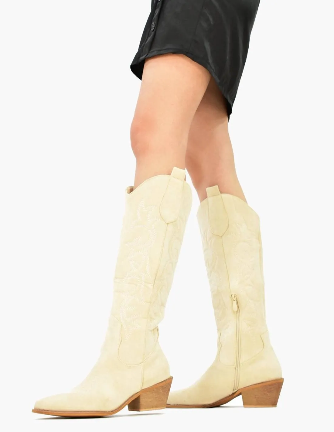 Bota cowboy beige