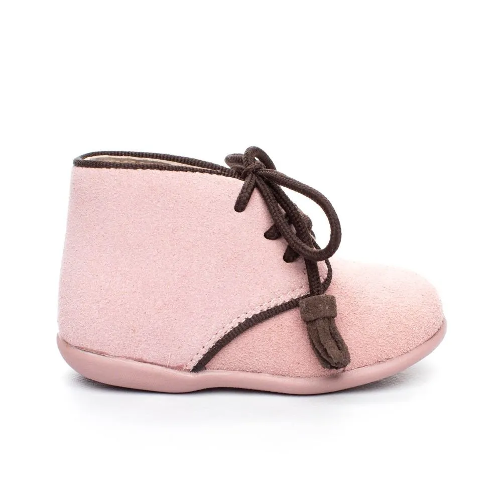 Botas Bebe Niña Rosa Modelo Cordon