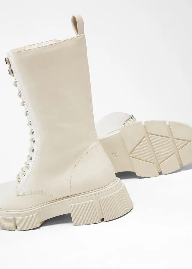 Botas con cordones Beige