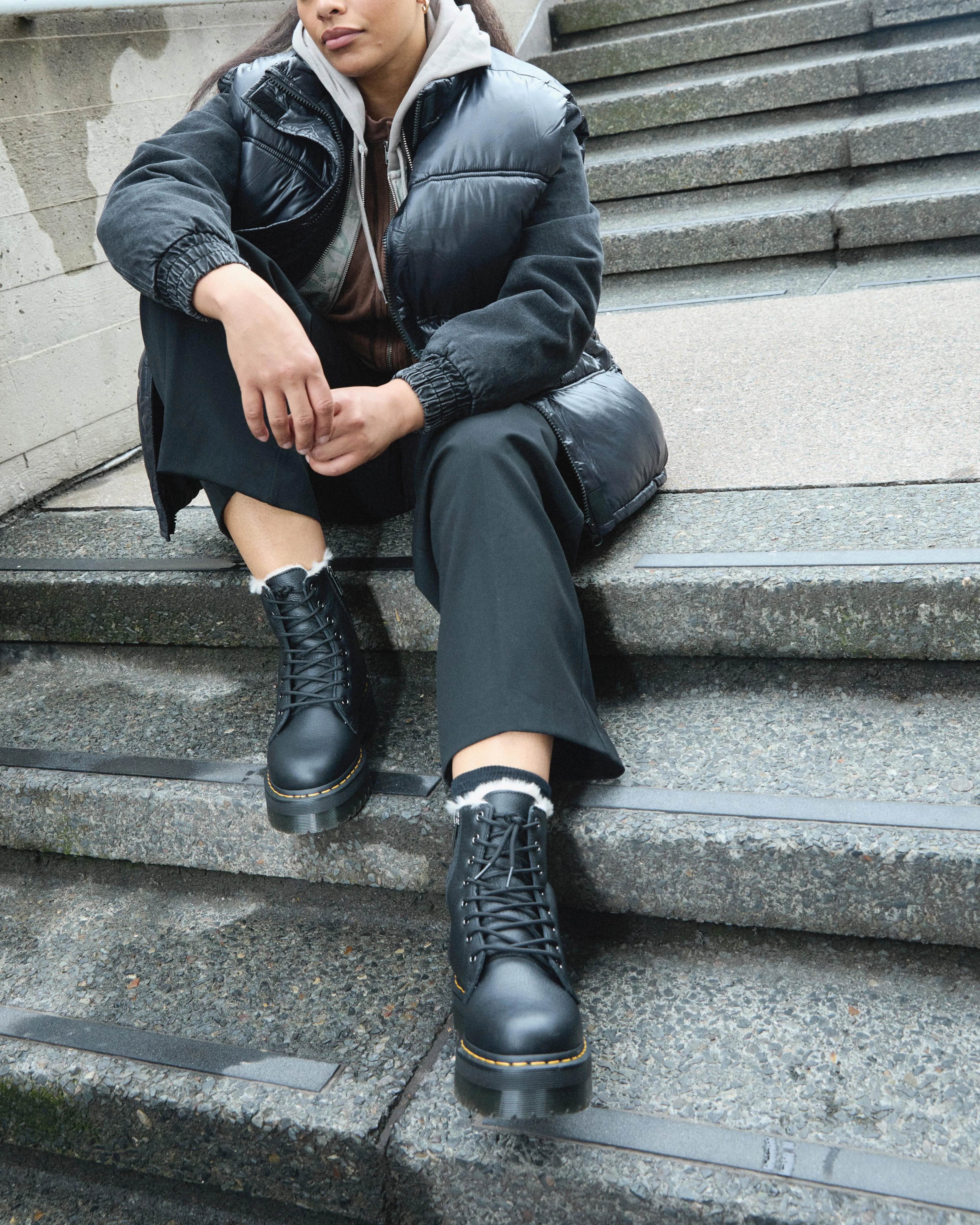 Botas con plataforma Jadon de piel con forro sintético