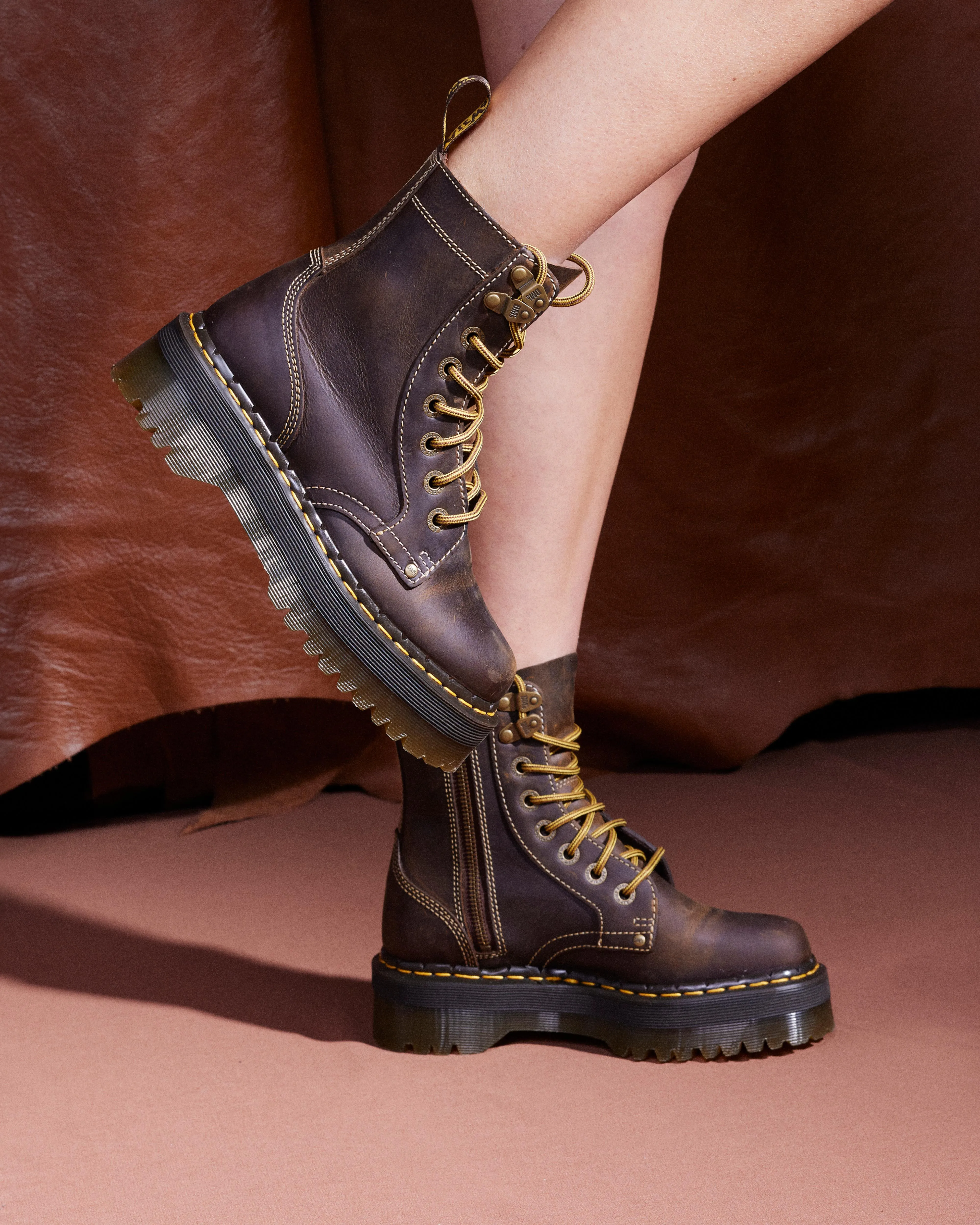 Botas con plataforma Jadon de piel
