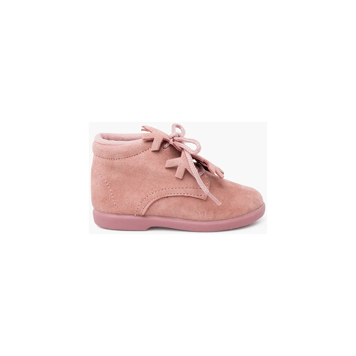 Botitas serraje cordones adorno copo