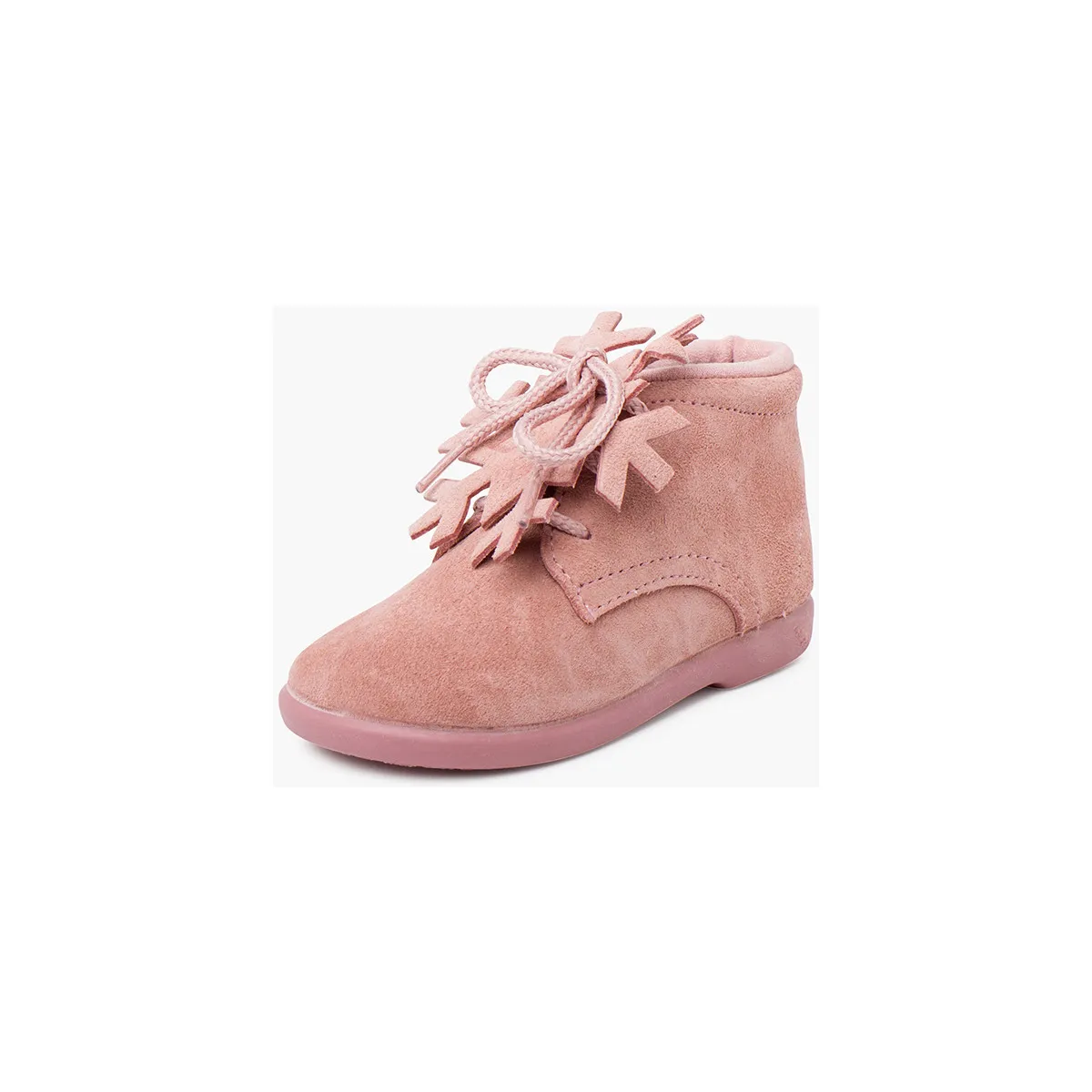 Botitas serraje cordones adorno copo