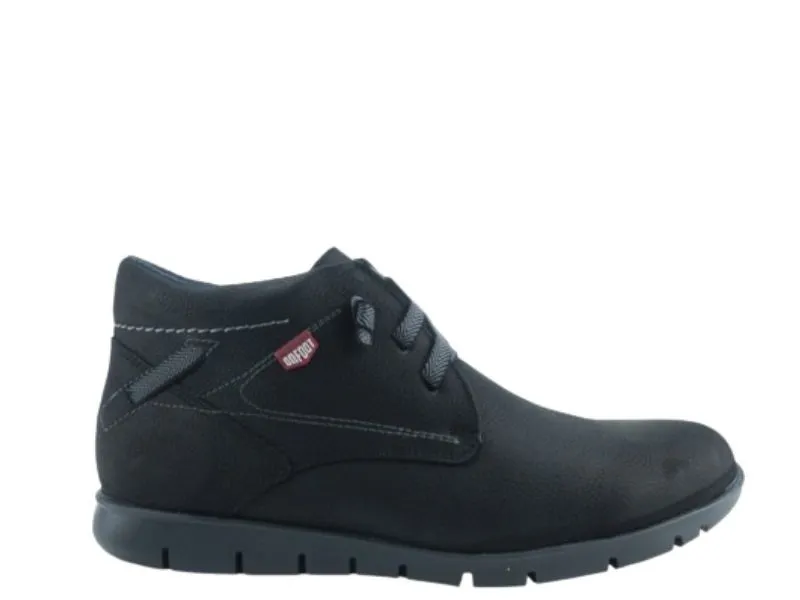 BOTÍN DE PIEL CON CORDONES ELÁSTICOS ON FOOT EN COLOR NEGRO 8702