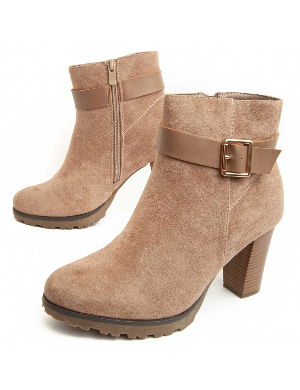 Botín De Tacón Para Mujer.  Montevita  Bottivita33  93996 Marrón