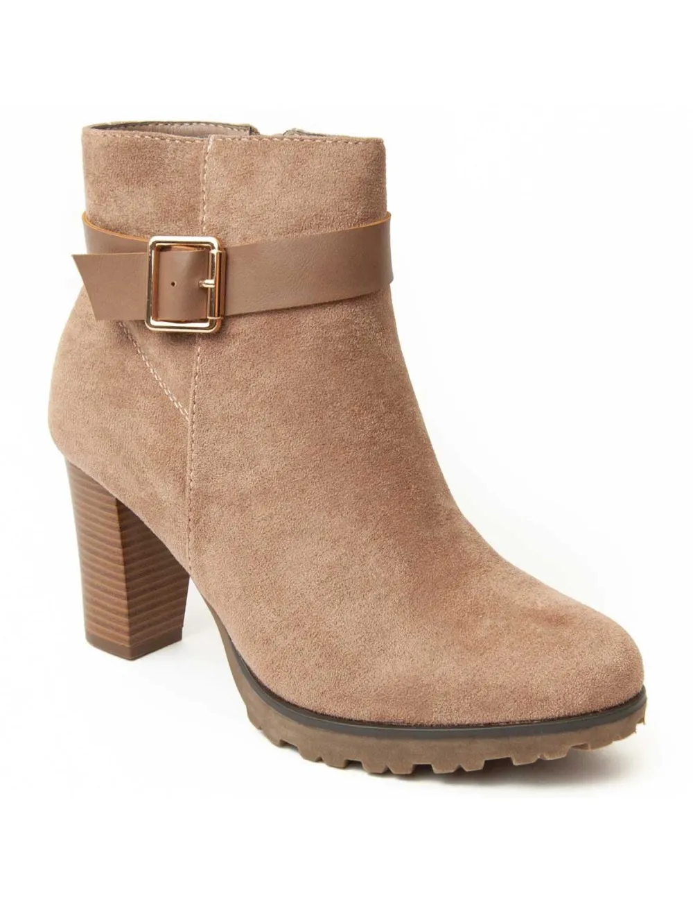 Botín De Tacón Para Mujer.  Montevita  Bottivita33  93996 Marrón