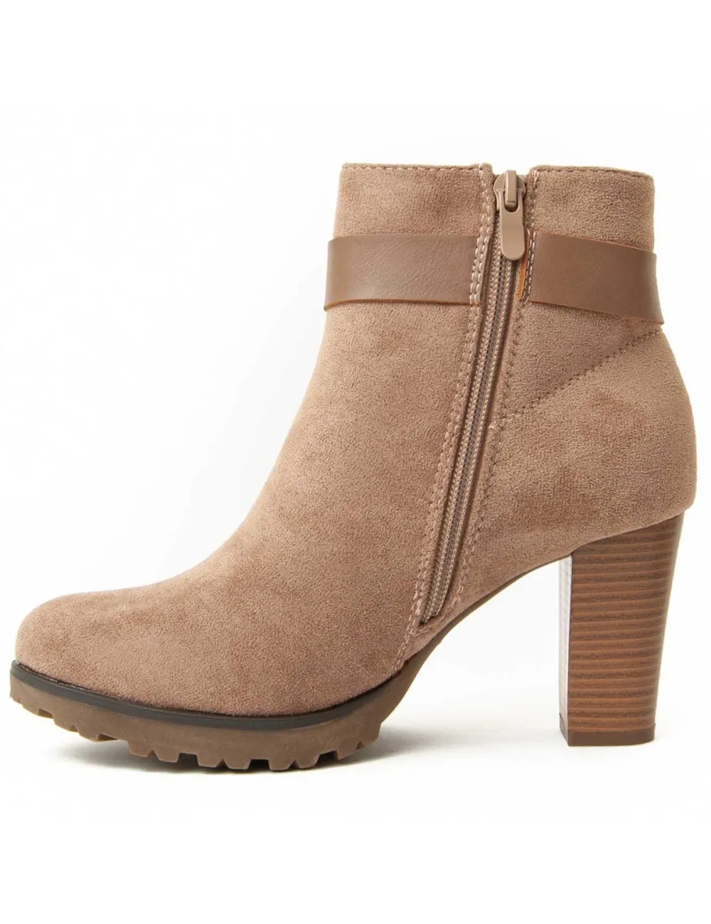 Botín De Tacón Para Mujer.  Montevita  Bottivita33  93996 Marrón
