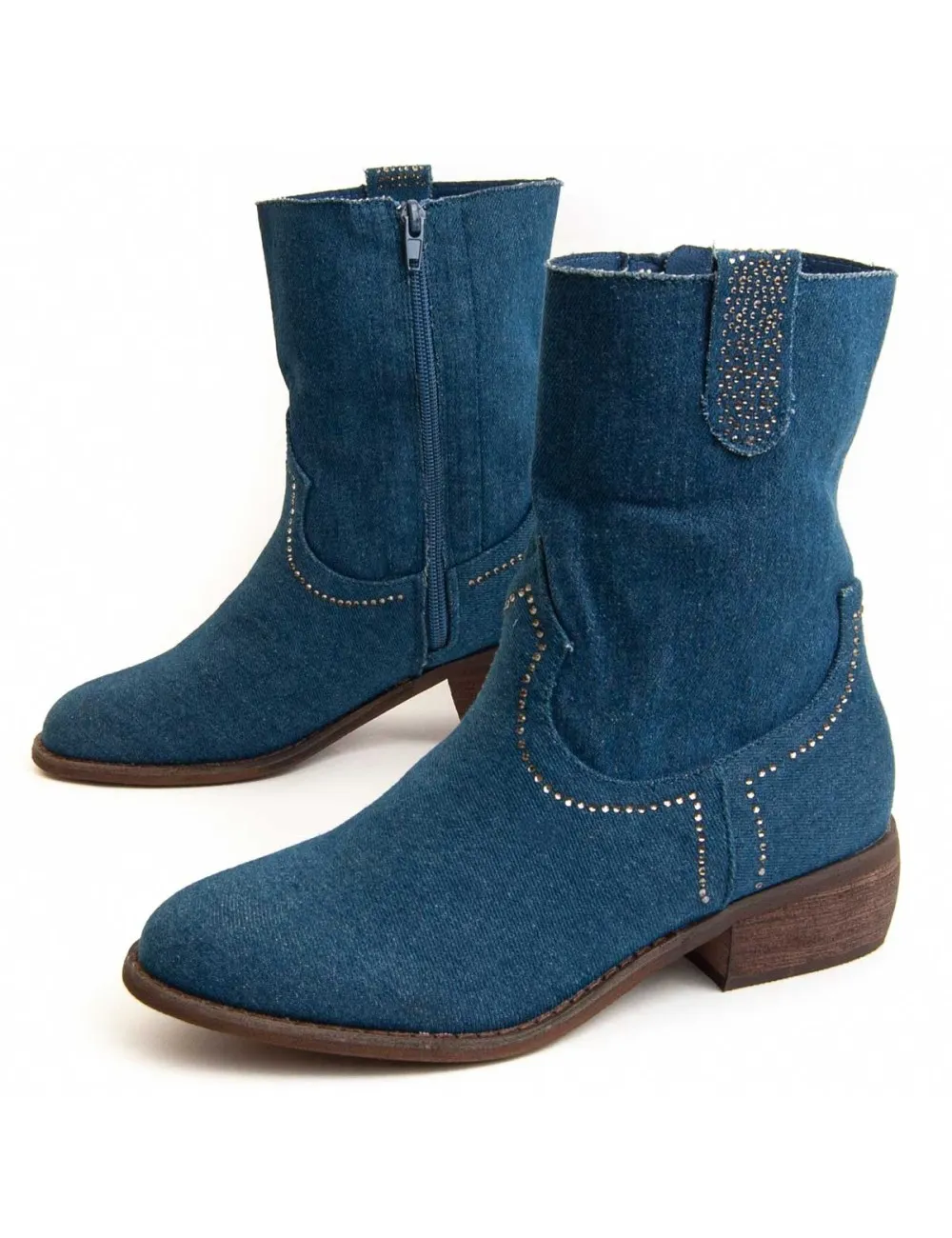 Botín De Tacón Para Mujer.  Montevita  Buonavitta2  94631 Azul