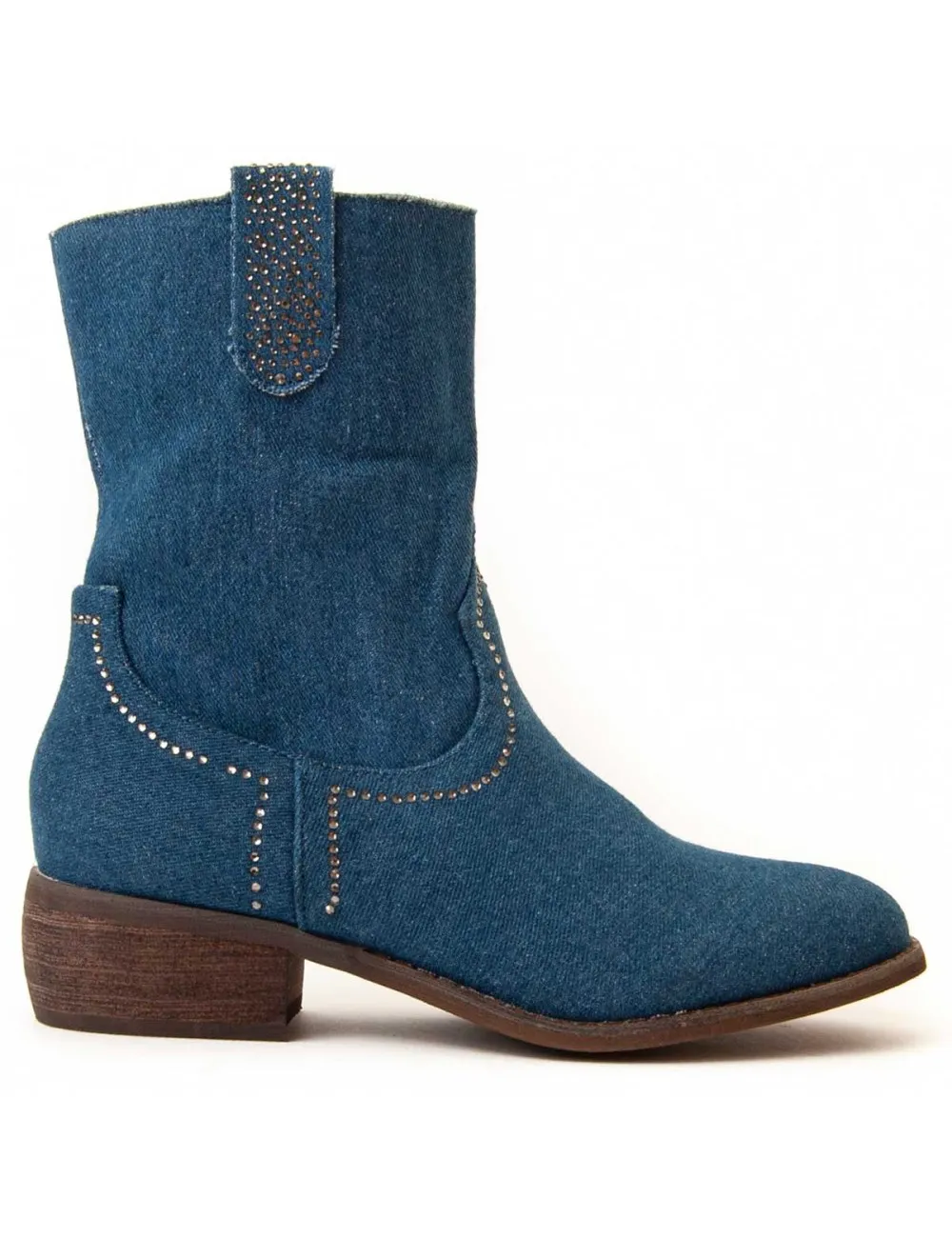 Botín De Tacón Para Mujer.  Montevita  Buonavitta2  94631 Azul