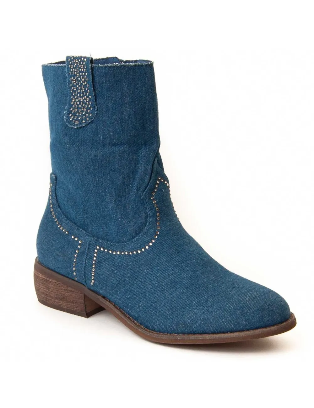 Botín De Tacón Para Mujer.  Montevita  Buonavitta2  94631 Azul