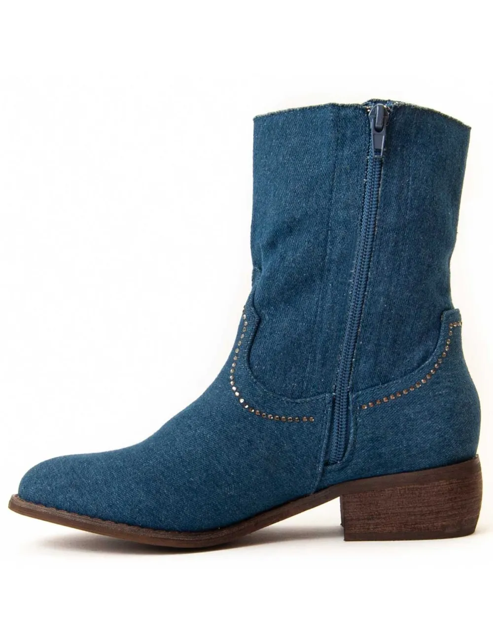 Botín De Tacón Para Mujer.  Montevita  Buonavitta2  94631 Azul