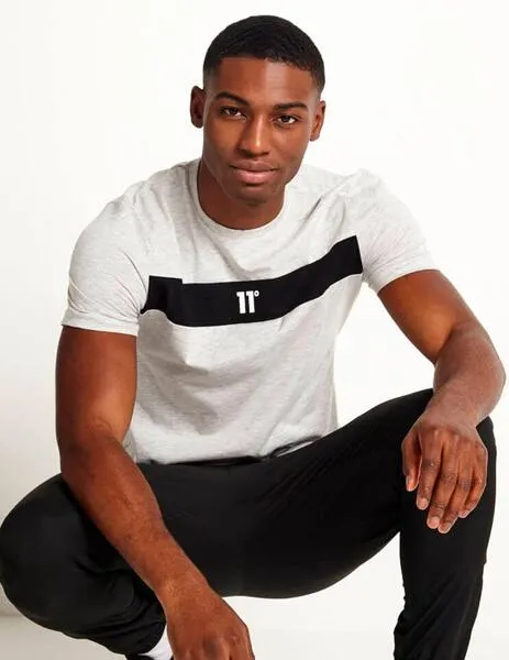 CAMISETA 11 DEGREES CUT AND SEW  GREY MARL/BLACK