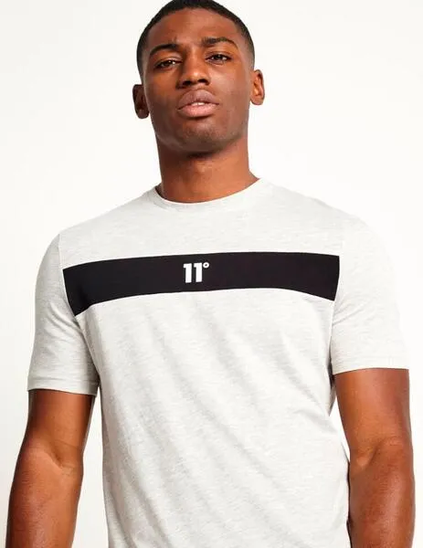 CAMISETA 11 DEGREES CUT AND SEW  GREY MARL/BLACK