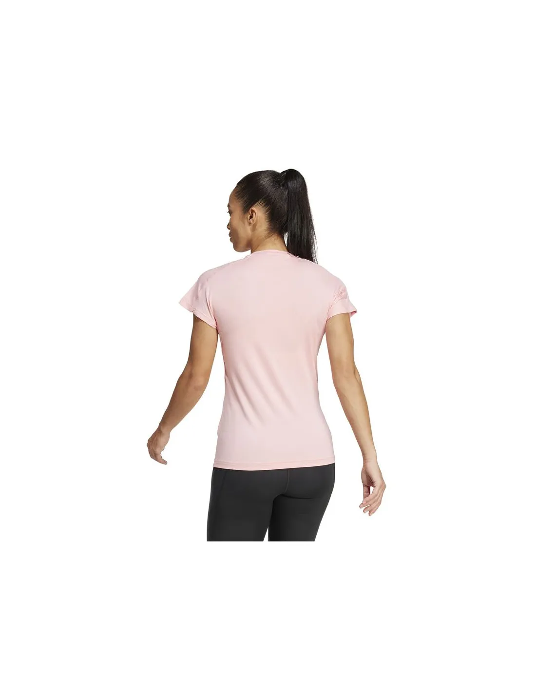 CAMISETA ADIDAS AEROREADY TRAIN ESSENTIALS MINIMAL BRANDING VNECK MUJER ROSA