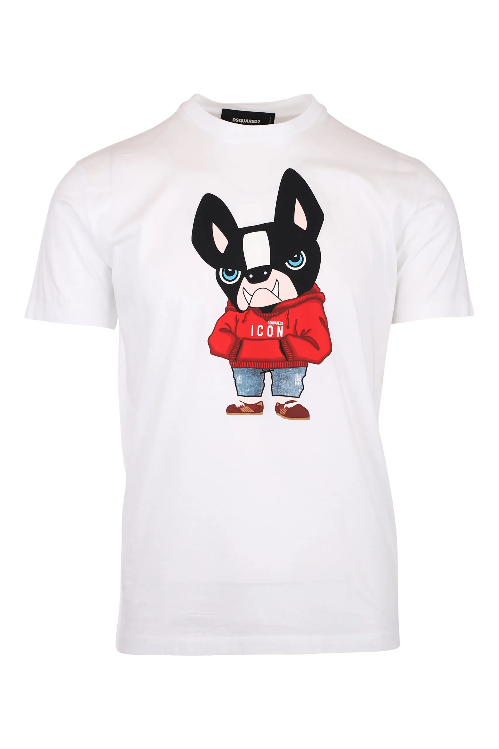 Camiseta blanca con estampado de perro 