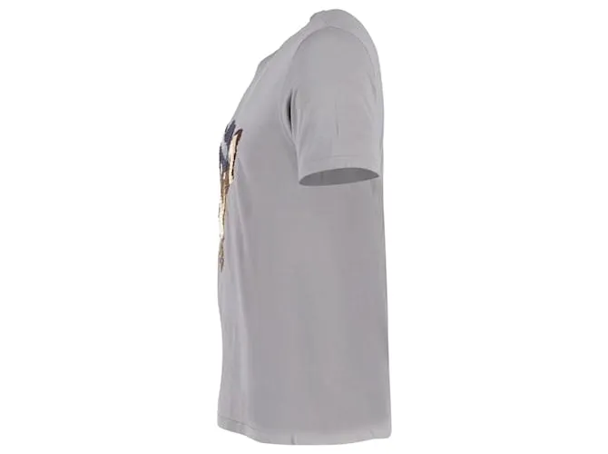Camiseta con perro bordado Lanvin en algodón gris Castaño 