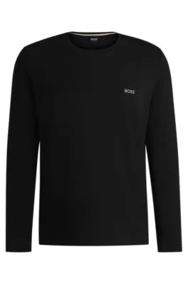 Camiseta de algodón elástico con logo bordado