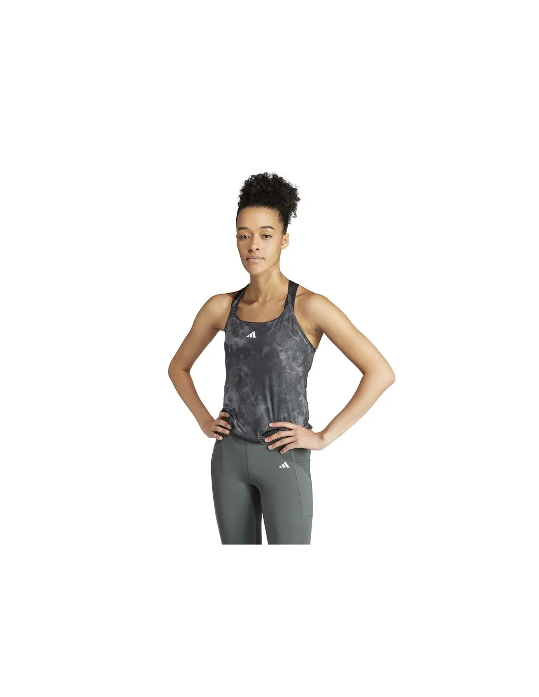 Camiseta de Fitness adidas Essentials Aop Flower Mujer Gris