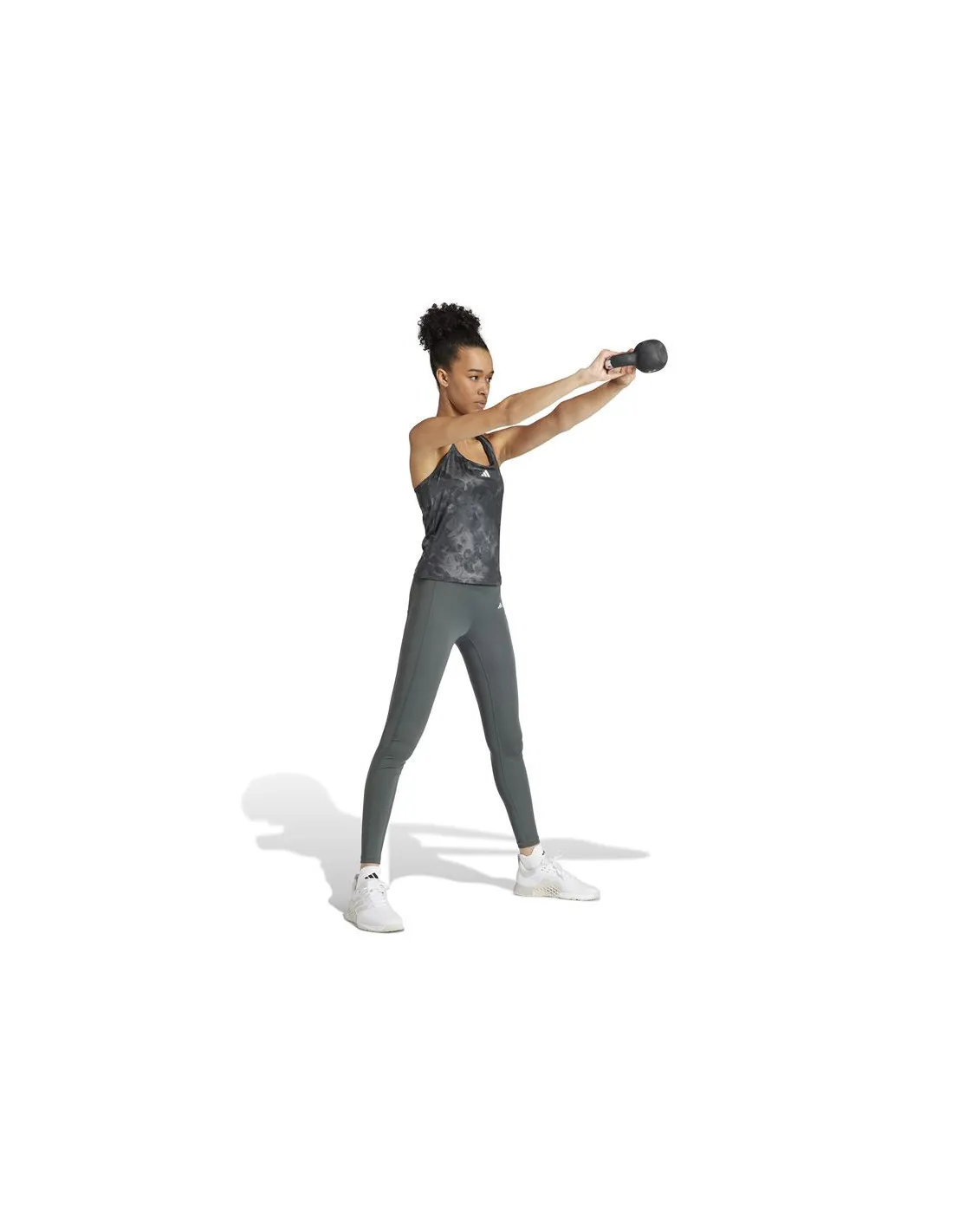 Camiseta de Fitness adidas Essentials Aop Flower Mujer Gris