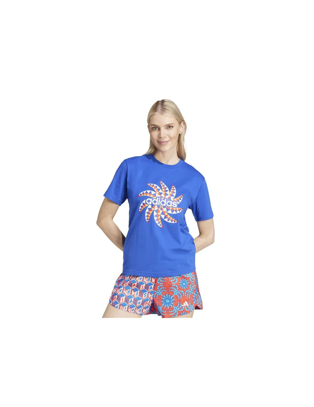 Camiseta de Fitness adidas Essentials Farm Graphic Mujer Azul