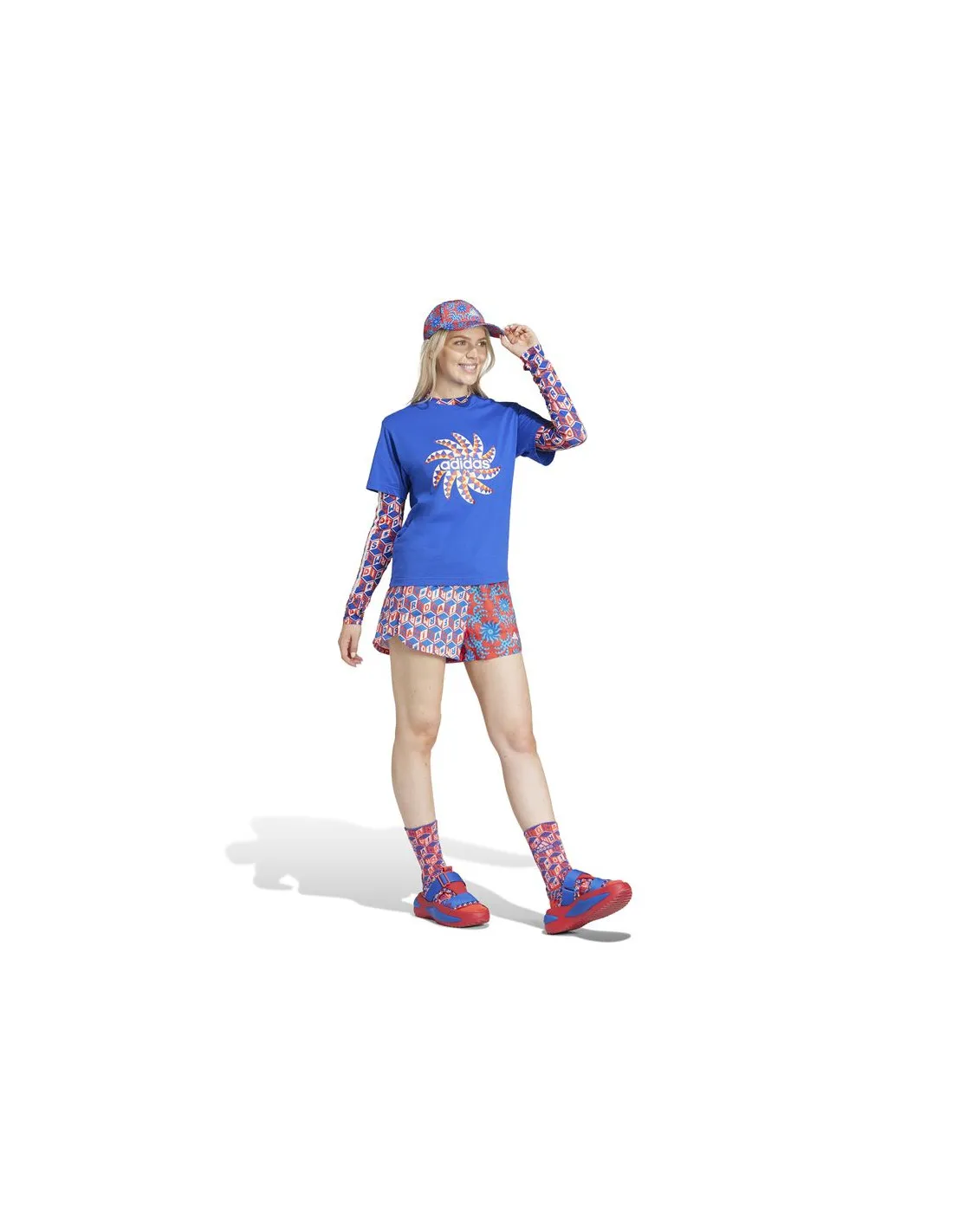 Camiseta de Fitness adidas Essentials Farm Graphic Mujer Azul