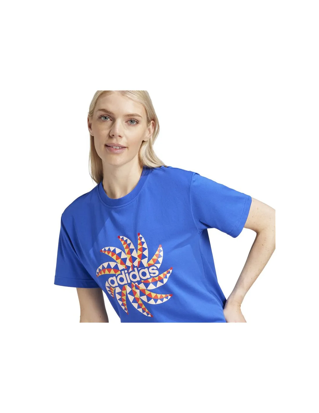 Camiseta de Fitness adidas Essentials Farm Graphic Mujer Azul