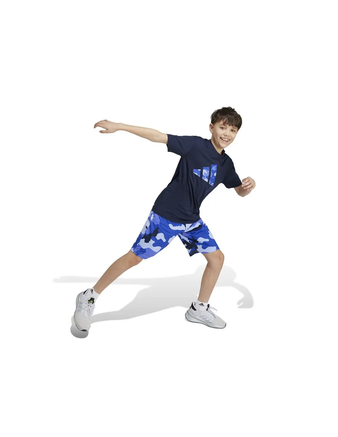 Camiseta de Fitness adidas Train Essentials Seasonal Print Infantil Azul