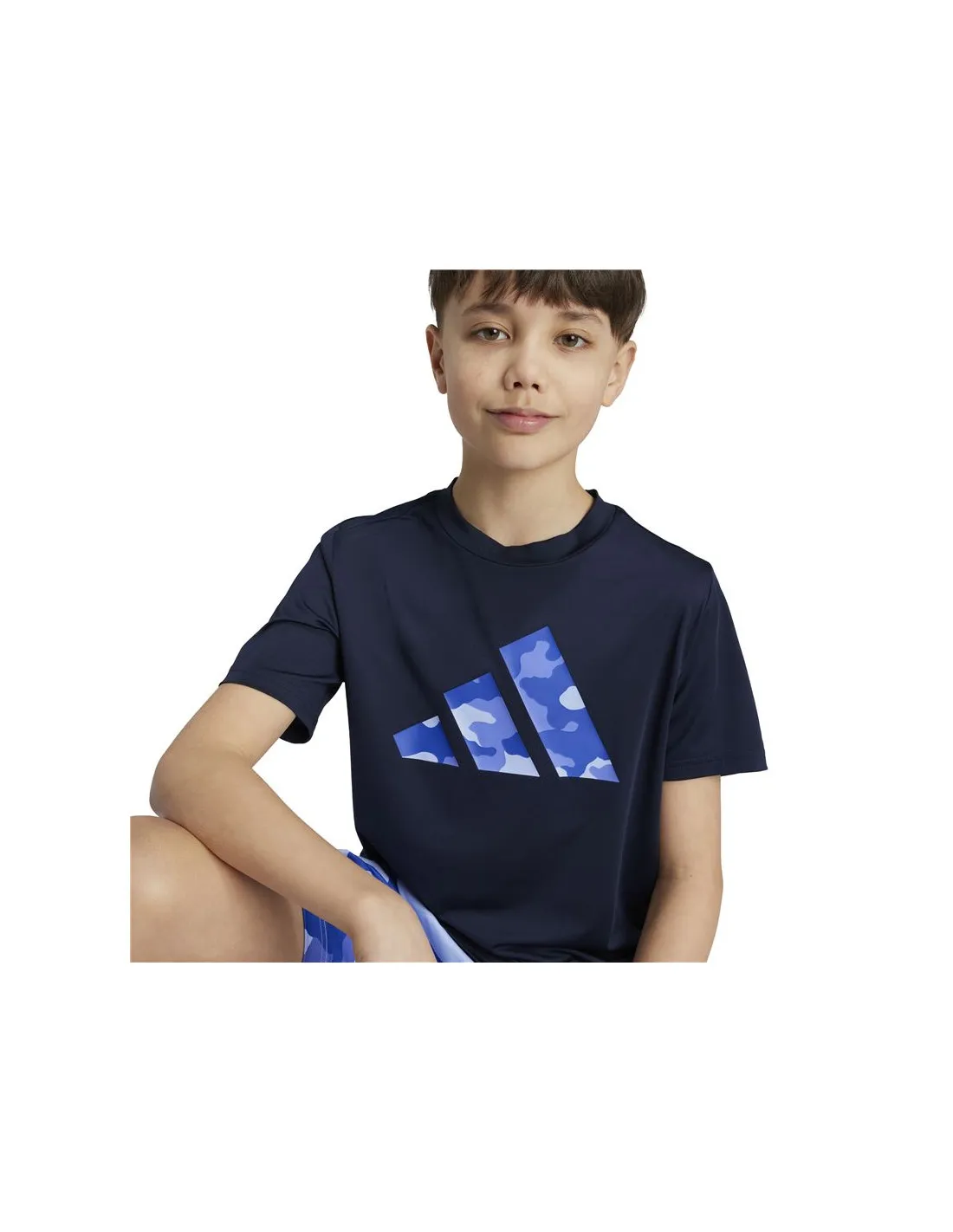 Camiseta de Fitness adidas Train Essentials Seasonal Print Infantil Azul