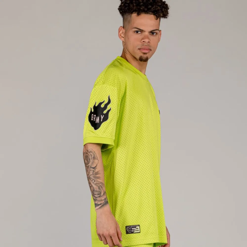 CAMISETA GRIMEY CLOVEN TONGUES MESH  FLUOR LIME | SUMMER 23
