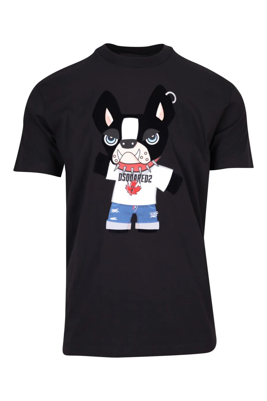 Camiseta negra con maxilogo perro 